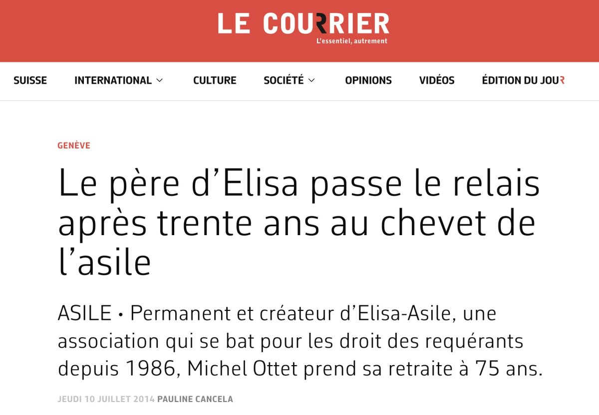 Il y a 10 ans : Retour sur un article consacré au fondateur d'elisa-asile, Michel Ottet